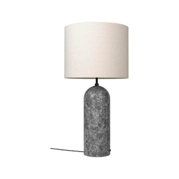 GUBI GRAVITY XL -lattiavalaisin matala, harmaa marmori/canvas