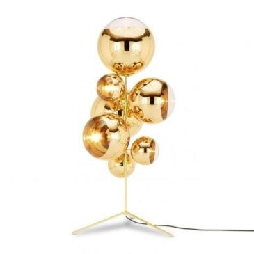 Tom Dixon MIRROR BALL LED stand chandelier, gold