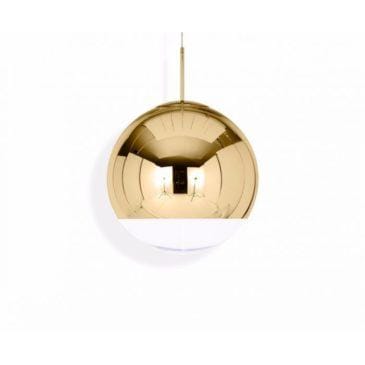 Tom Dixon MIRROR BALL LED -riippuvalaisin, kulta, Ø50 cm