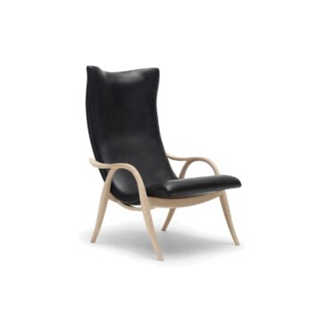 Carl Hansen FH429 armchair, soaped oak / black leather