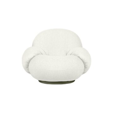 GUBI PACHA lounge chair with armrests, swivel base, outdoor