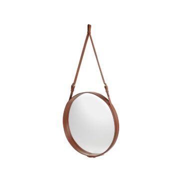 GUBI ADNET-peili Ø70cm, ruskea (tan) nahka – Designsuosikki