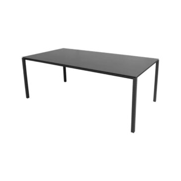 Cane-line PURE-pöytä 200x100cm, tummanharmaa (lava grey) alumiini/musta (nero) keraaminen kansi – Designsuosikki