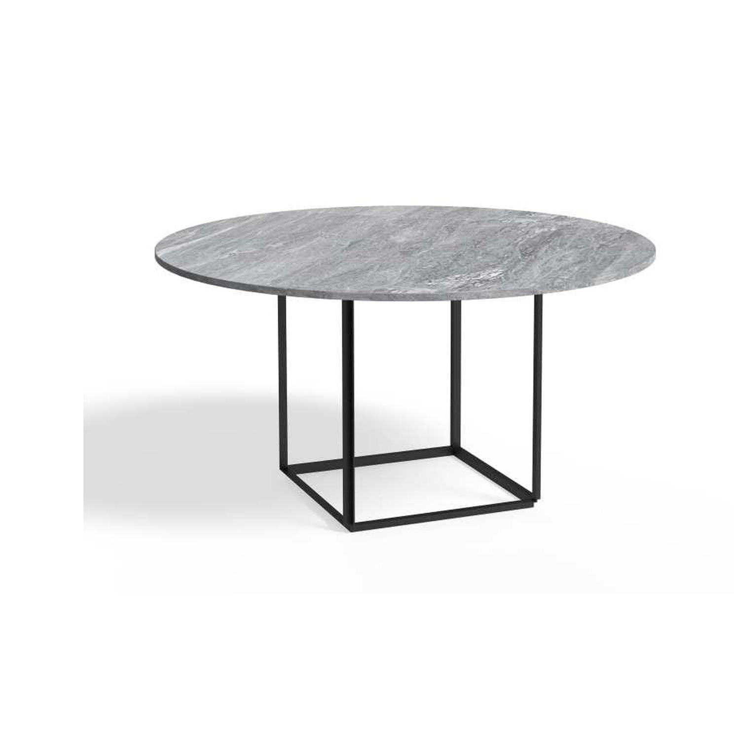 New Works FLORENCE -ruokapöytä Ø145 cm, harmaa marmori/musta