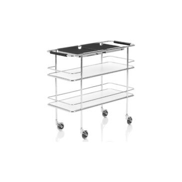 Lammhults CARGO SUPPORT trolley, chrome/black/frosted glass