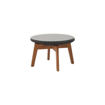 Cane-line PEACOCK -coffee table, glass / dark grey / teak