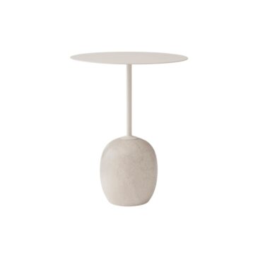 &Tradition LATO LN8 -sivupöytä, kermanvalkoinen (ivory) metalli/kermanvalkoinen Diva-marmori – Designsuosikki