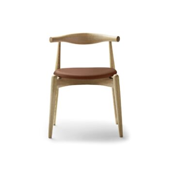 Carl Hansen CH20 chair, oiled oak / brown leather