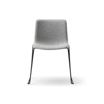 Fredericia PATO chair, sledge base, grey/black, fully upholstered