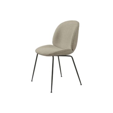 GUBI BEETLE-tuoli, Light Bouclé -kangas 008/musta metalli – Designsuosikki