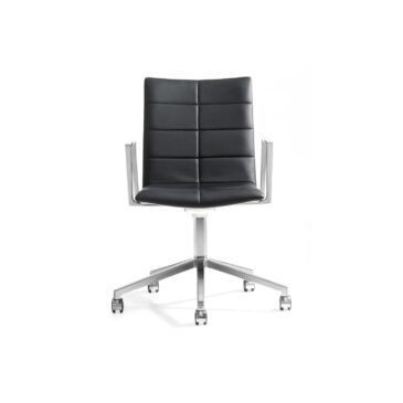 Lammhults ARCHAL office chair, black leather/aluminium